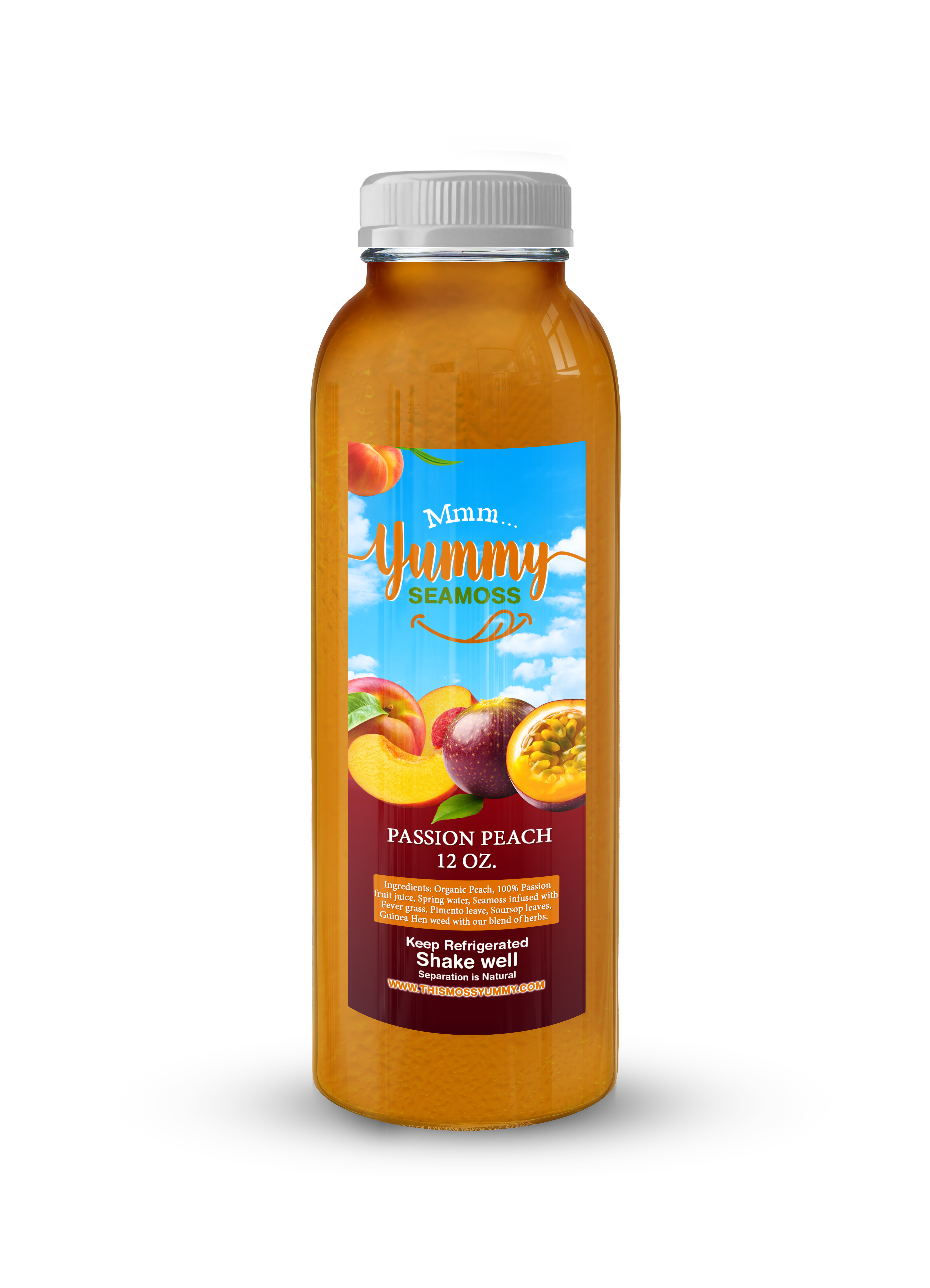 Yummy Seamoss Passion Peach hero bottle