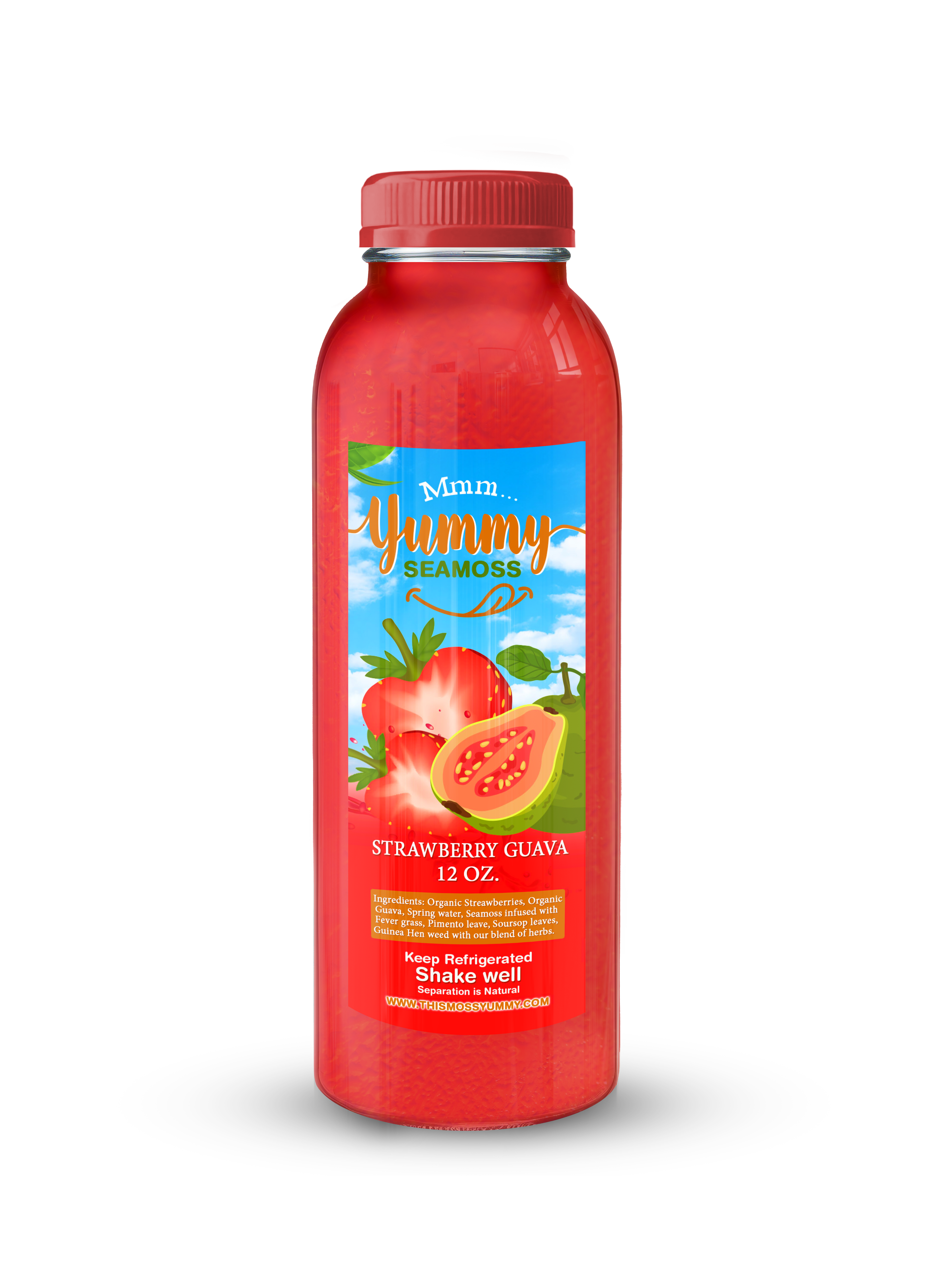 Yummy Seamoss Strawberry Guava hero bottle